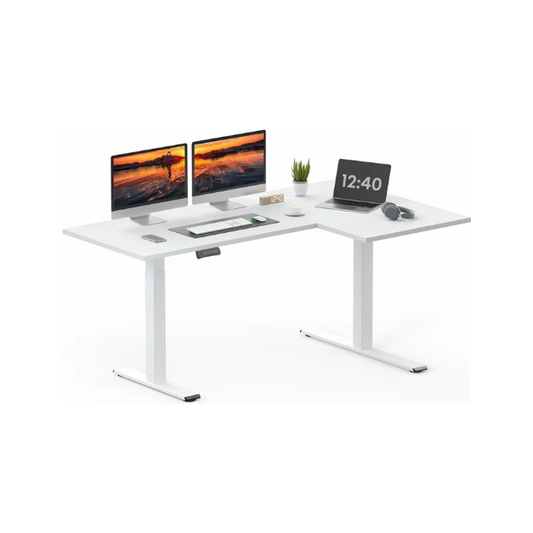 L-Shaped Home Office Height Adjustable Standing Desk