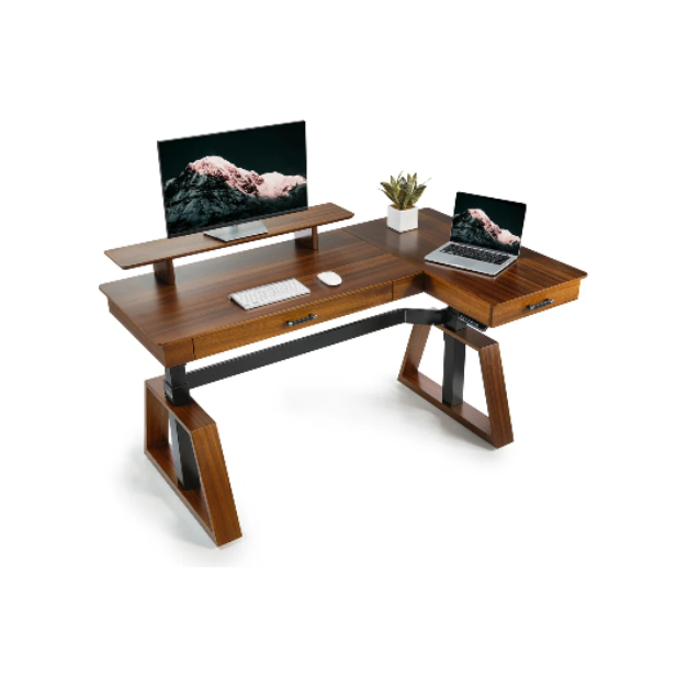 63'' L-shaped Standing Desk with Riser