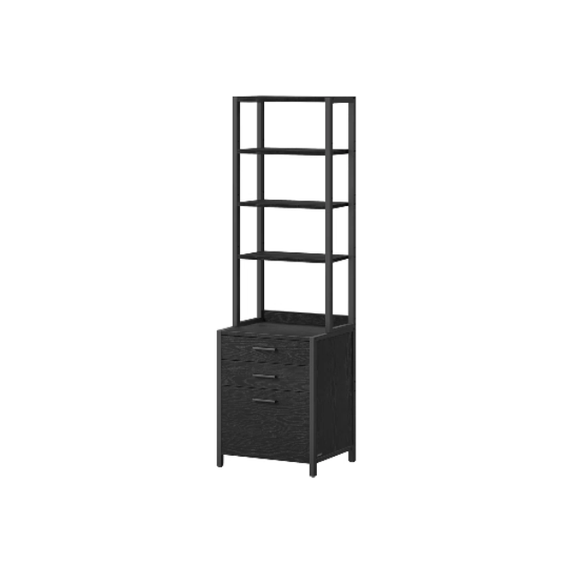 Filing Cabinet With Height-adjustable Open Shelves