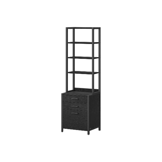 Filing Cabinet With Height-adjustable Open Shelves