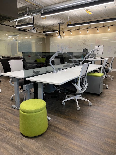 gen2 custom open plan office benching system with raised power beam