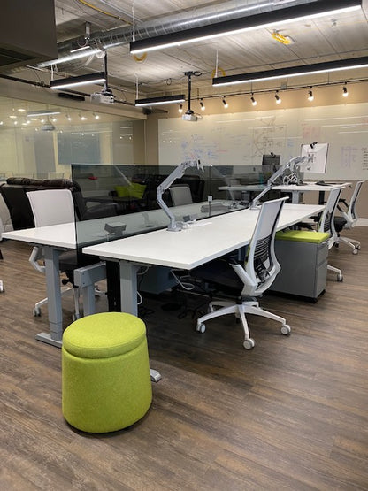 gen2 custom open plan office benching system with raised power beam