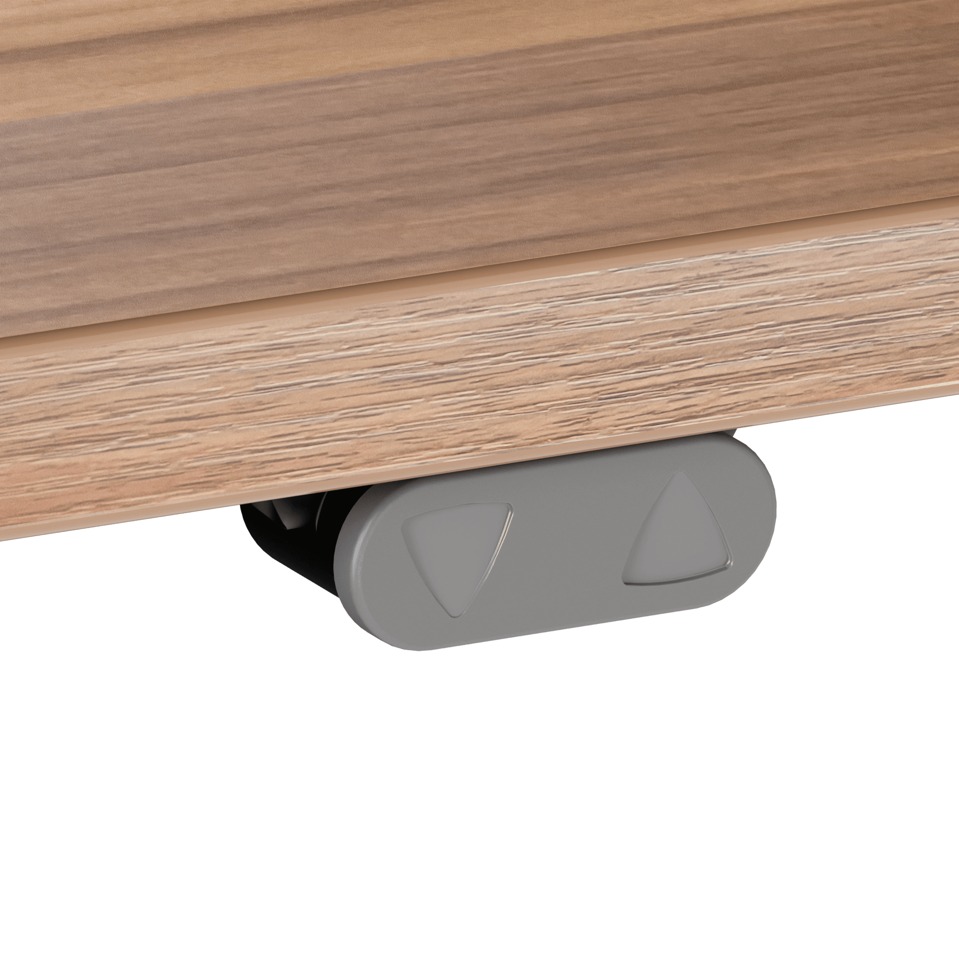 Electric Height Adjustable Desk, 31-1/2" x 23-5/8" White Frame with Walnut Top | Standing Desks