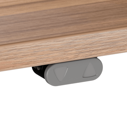 Electric Height Adjustable Desk, 31-1/2" x 23-5/8" White Frame with Walnut Top | Standing Desks