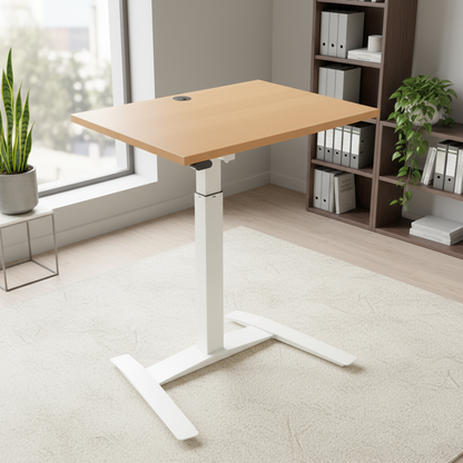 Electric Height Adjustable Desk, 31-1/2" x 23-5/8" White base