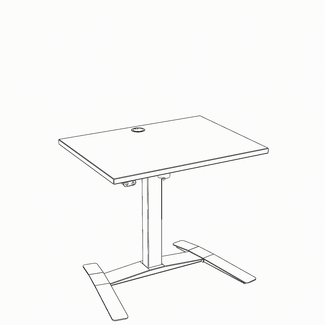 Electric Height Adjustable Desk, 31-1/2" x 23-5/8" White Frame with Walnut Top | Standing Desks