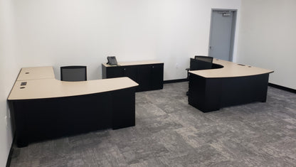 American-made custom office desk with integrated storage by gen2