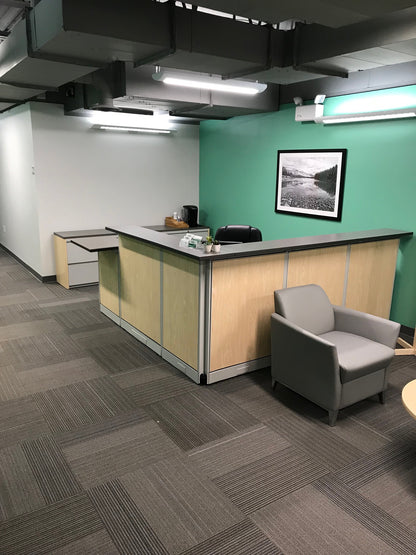 gen2 desking and social collaborative workspace with custom panel system