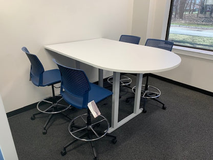 Custom peninsula conference table with steel base by gen2 American-made