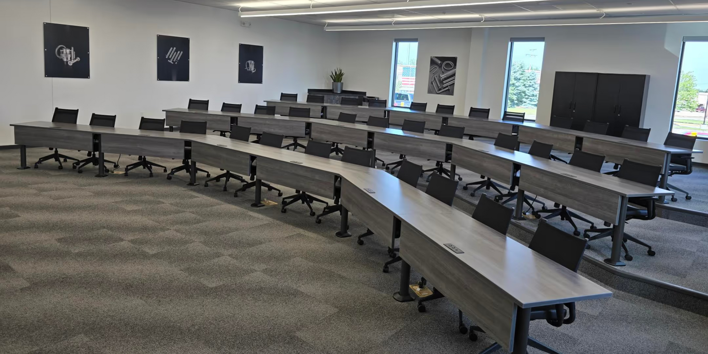 Custom split configuration multi-purpose tables by gen2 for flexible office use