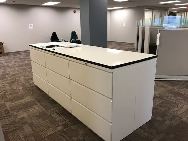 Custom office filing and storage unit with dark finish by gen2