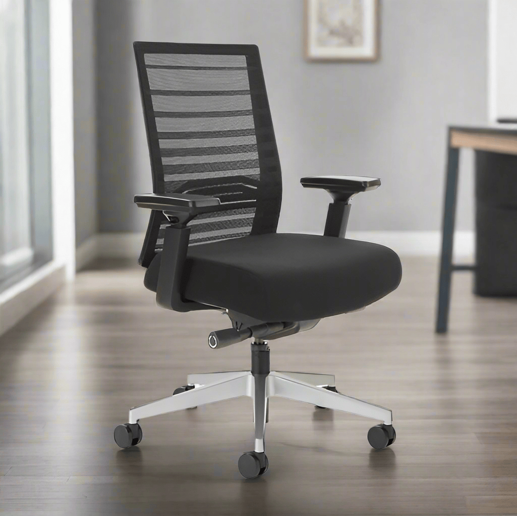 Beniia Chair Aluminum Base / Black Mesh/Black Fabric / Black - Flex 360 Smarti ST Task Chair