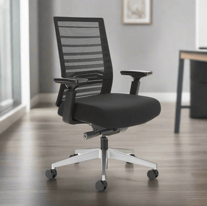 Beniia Chair Aluminum Base / Black Mesh/Black Fabric / Black - Flex 360 Smarti ST Task Chair