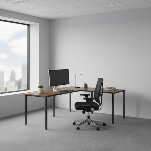 Beniia ESSY L-Shape workspace, 30x66 desk w/ 24x48 return