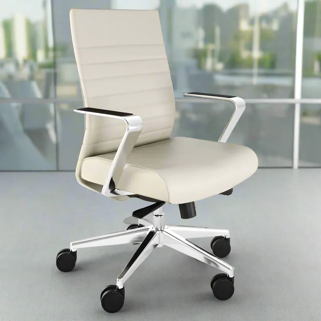 Beniia Latte / Polished aluminum arms and base Etano Conference Chair