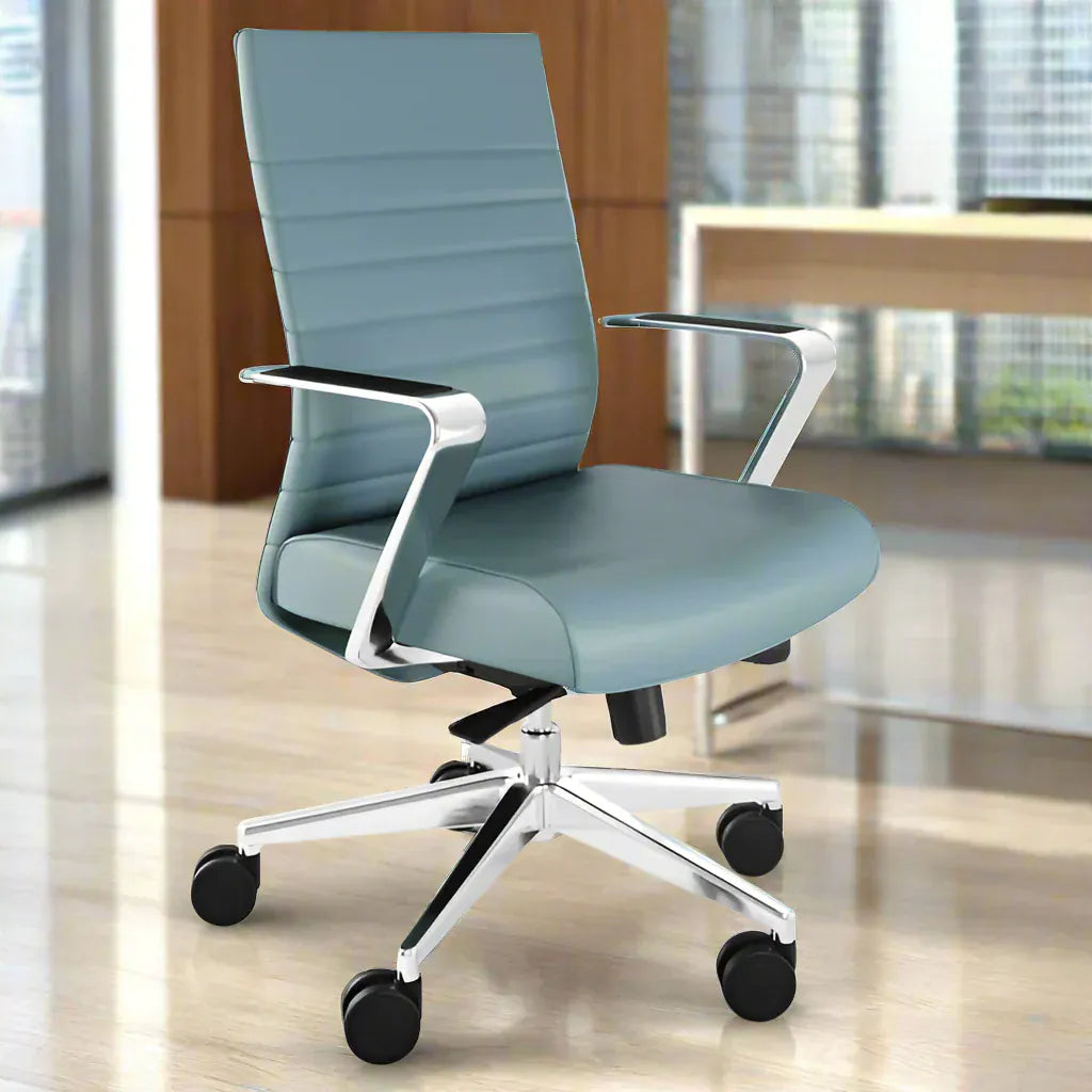 Beniia Sea Mist / Polished aluminum arms and base Etano Conference Chair