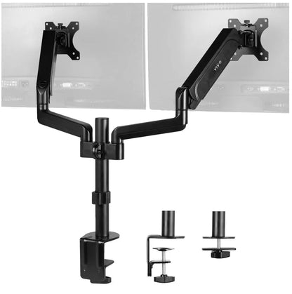 Black Dog Office Black Clamp-On Pneumatic Monitor Arm (single or dual monitor arm)