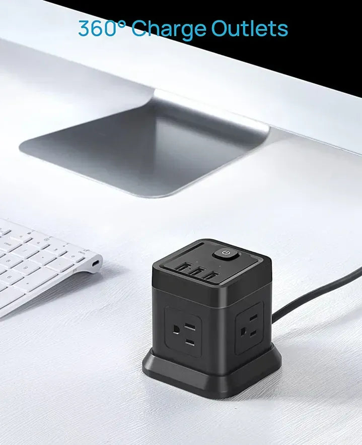Black Dog Office Desktop Power and USB Cube