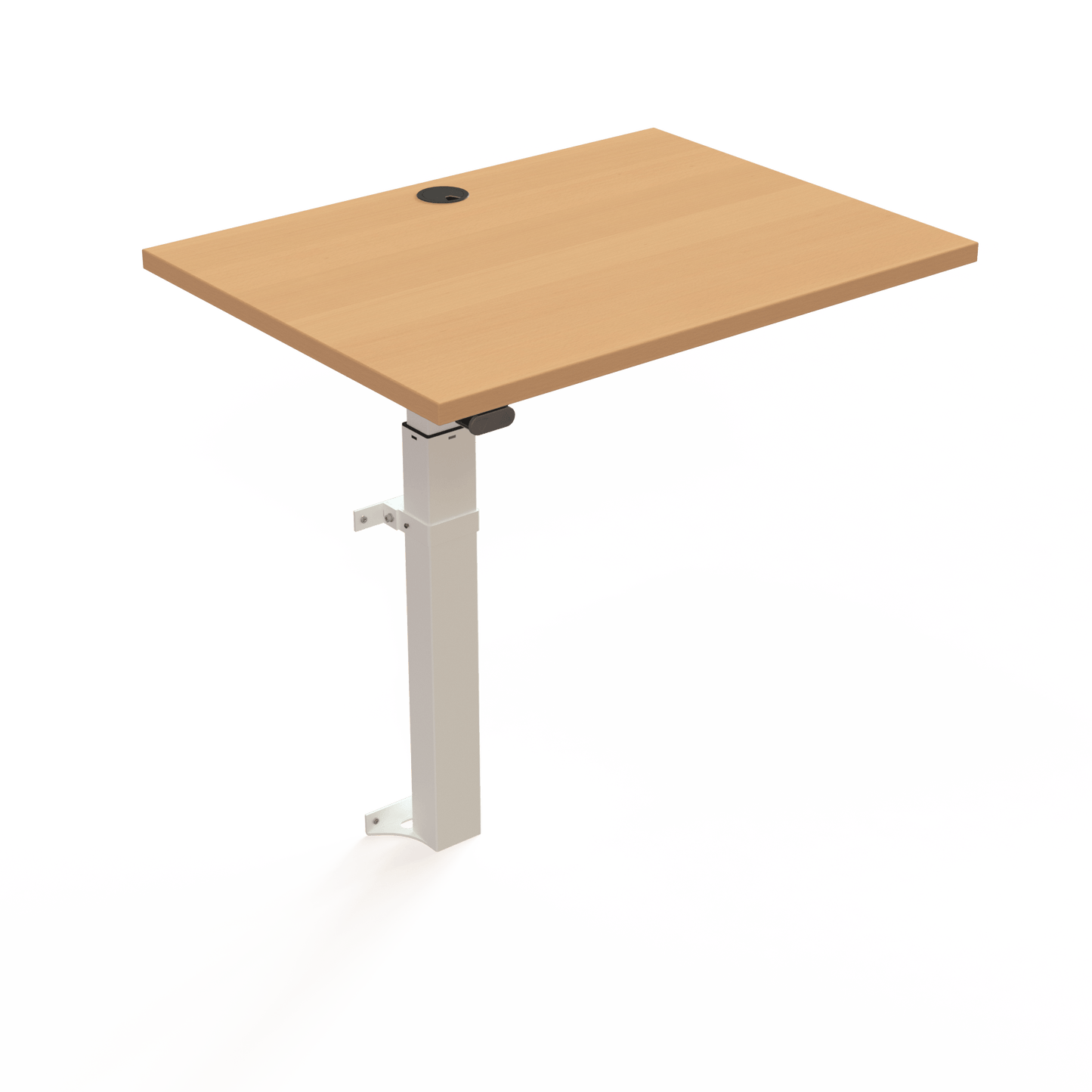ConSet Beech Electric Height Adjustable Desk, 31-1/2" x 23-5/8", Wall Mount Frame