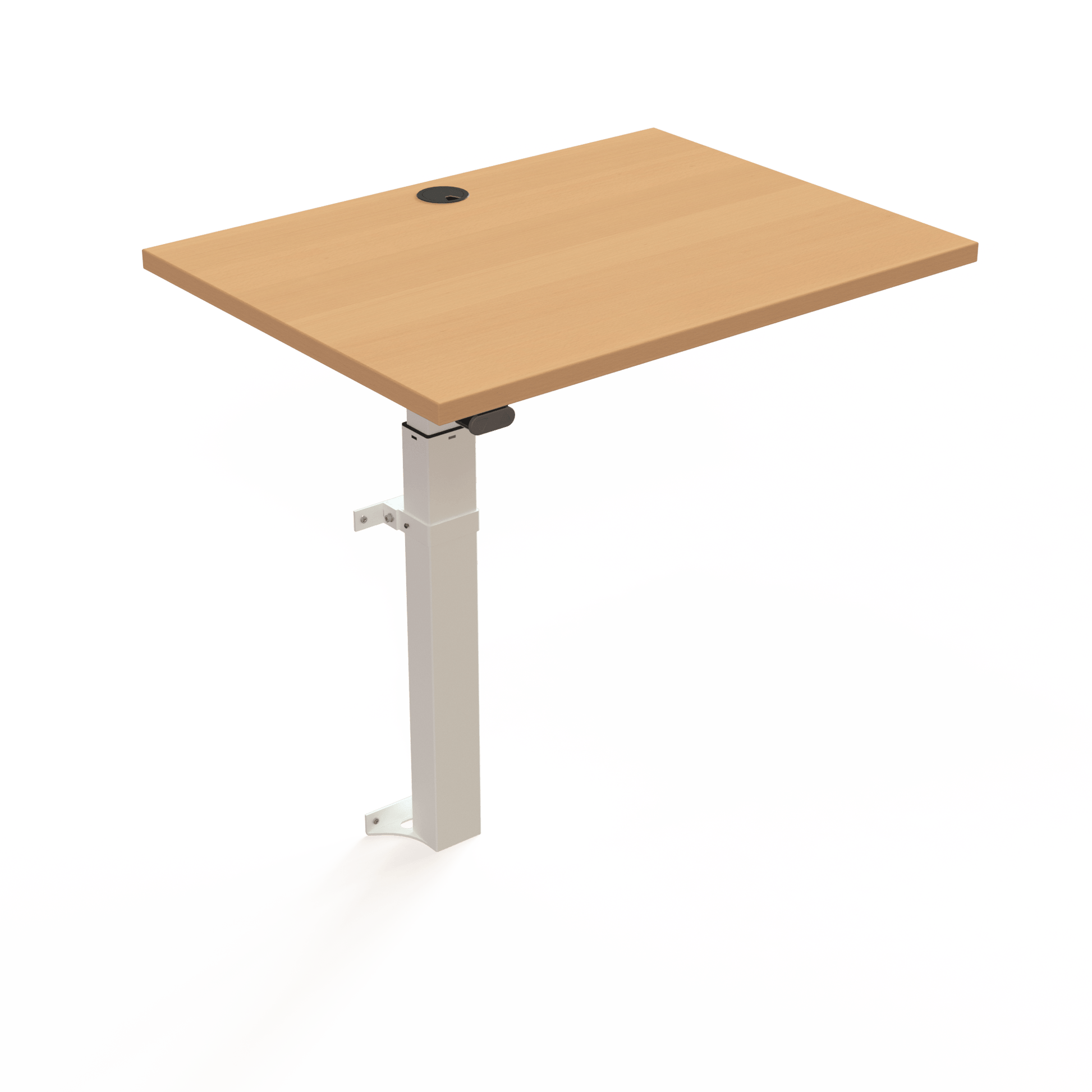 ConSet Beech Electric Height Adjustable Desk, 31-1/2" x 23-5/8", Wall Mount Frame