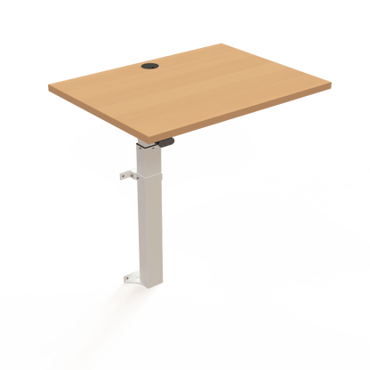 ConSet Beech Electric Height Adjustable Desk, 31-1/2" x 23-5/8", Wall Mount Frame