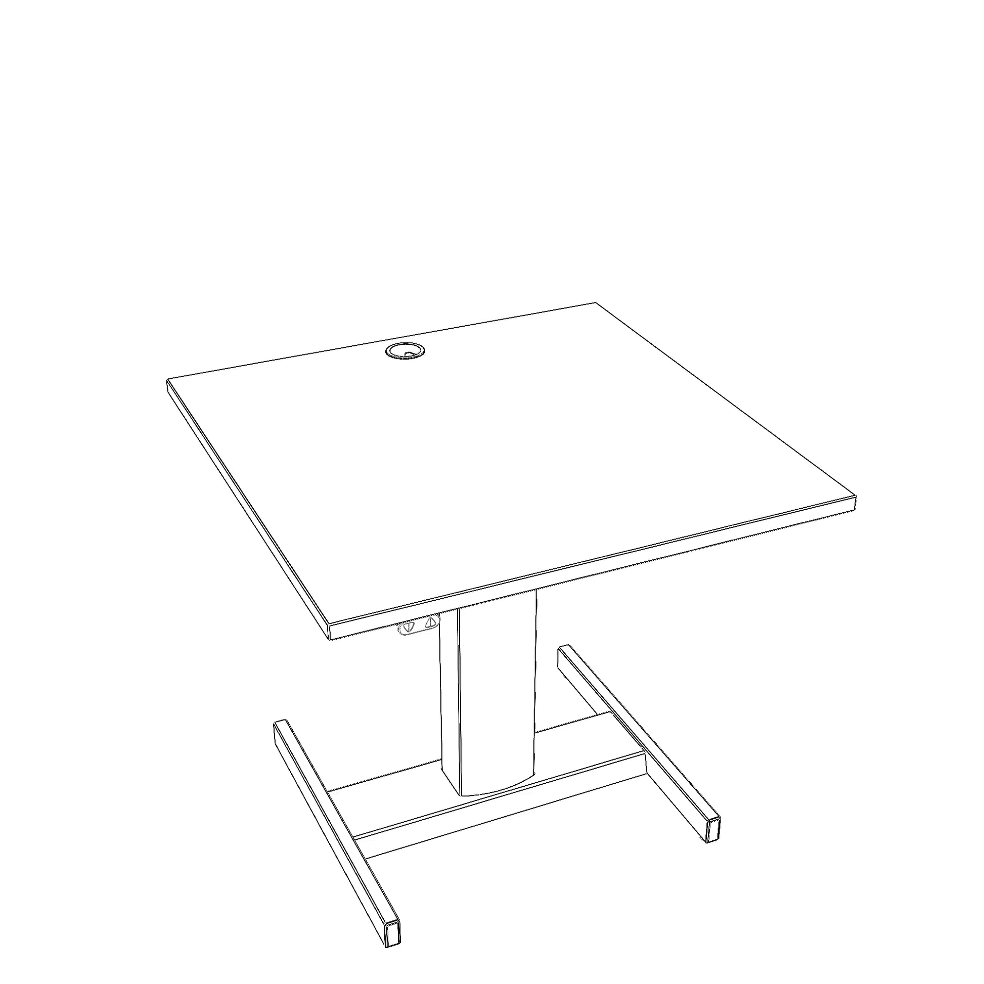 ConSet Black Electric Adjustable Desk, 39 3/8" x 23 5/8", Silver H base with White Top