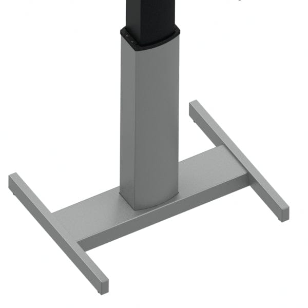 ConSet Black Electric Adjustable Desk, 39 3/8" x 23 5/8", Silver H base with White Top