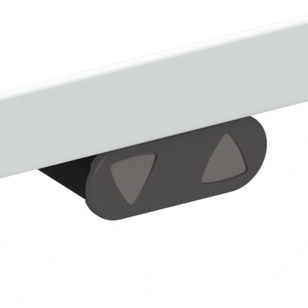 ConSet Black Electric Adjustable Desk, 39 3/8" x 23 5/8", Silver H base with White Top