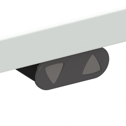 ConSet Black Electric Adjustable Desk, 39 3/8" x 23 5/8", Silver H base with White Top