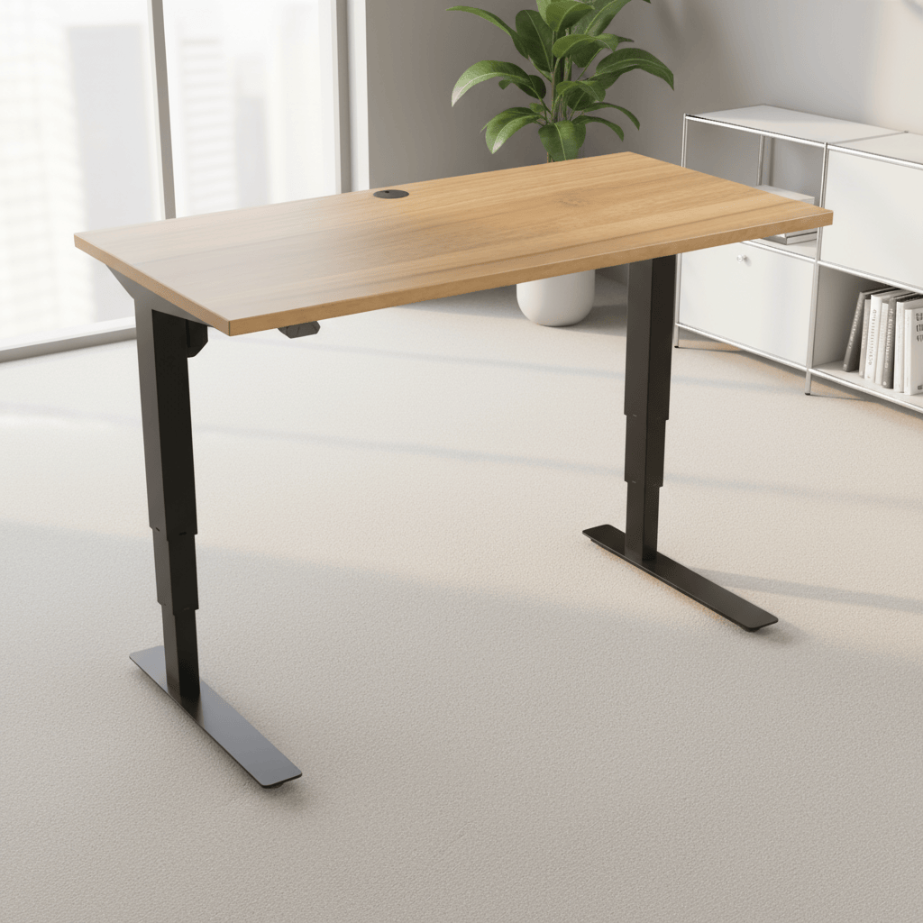 ConSet Black / Walnut Electric Height Adjustable Desk, 47-1/4" x 31-1/2"