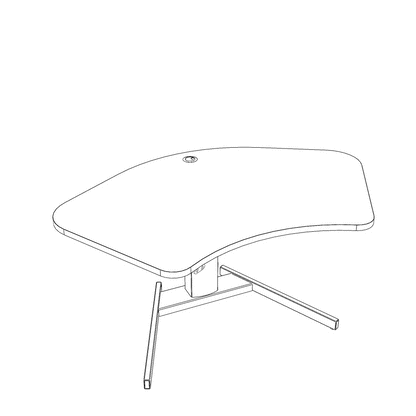 ConSet Electric Adjustable Desk, 55 1/8" x 35 3/8",Silver V base with Walnut Top