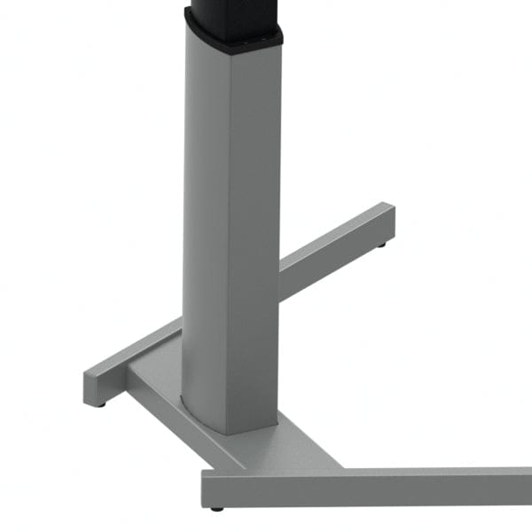 ConSet Electric Adjustable Desk, 55 1/8" x 35 3/8",Silver V base with Walnut Top