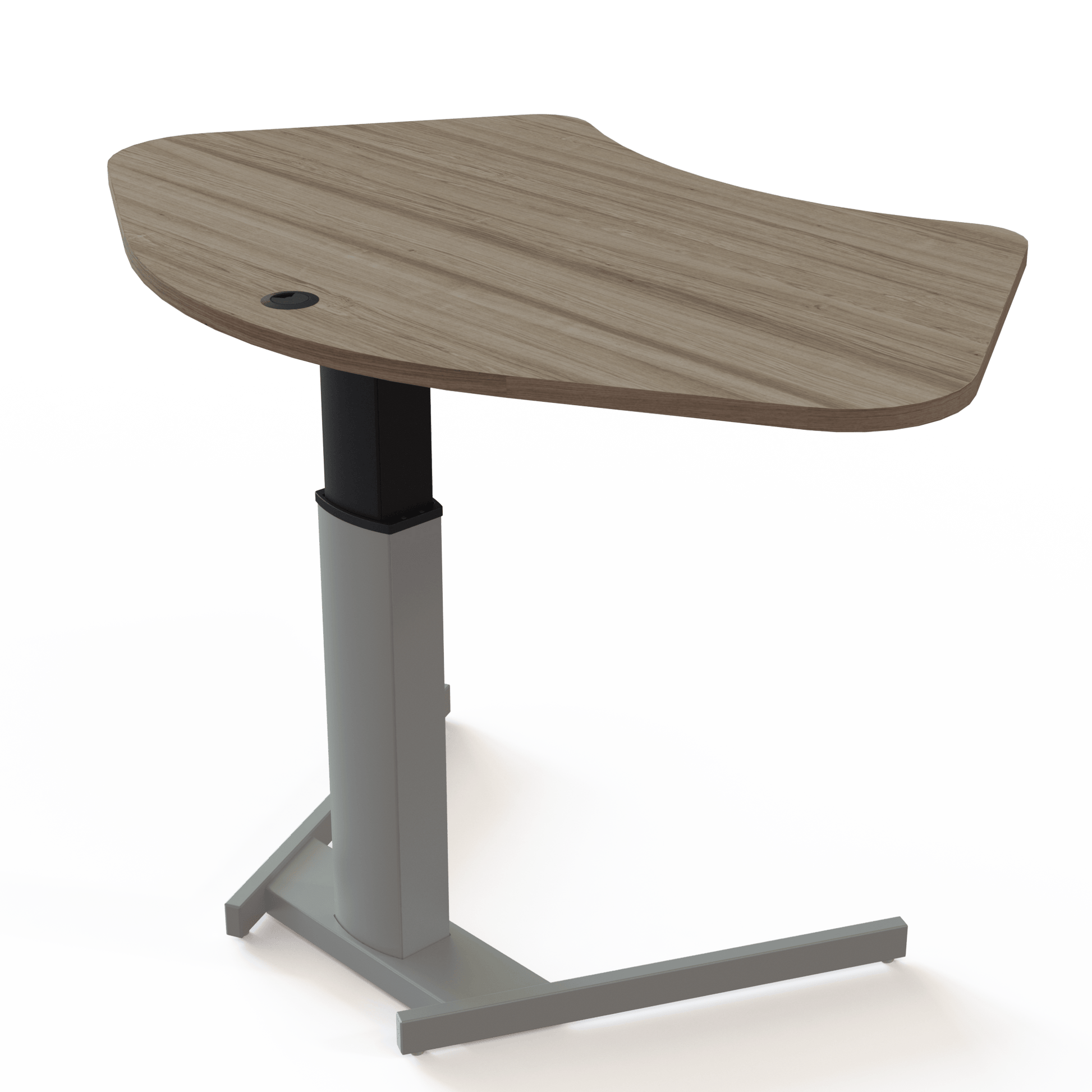ConSet Electric Adjustable Desk, 55 1/8" x 35 3/8",Silver V base with Walnut Top