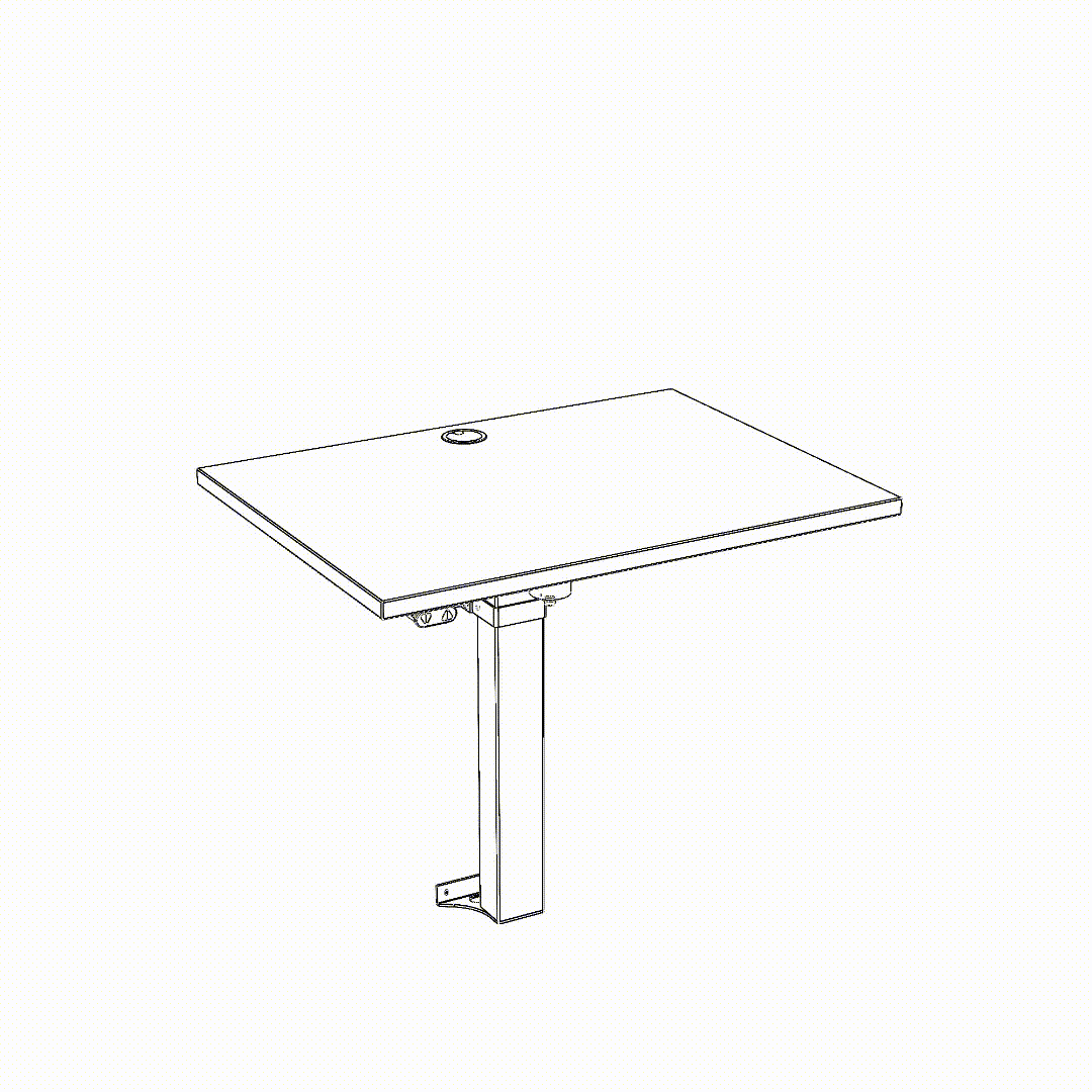 ConSet Electric Height Adjustable Desk, 31-1/2" x 23-5/8", Wall Mount Frame