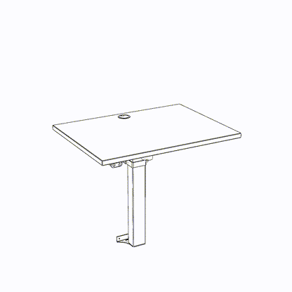 ConSet Electric Height Adjustable Desk, 31-1/2" x 23-5/8", Wall Mount Frame