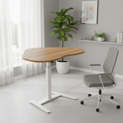 ConSet Electric Height Adjustable Desk, 46-1/8" x 35-1/4" White Frame with top