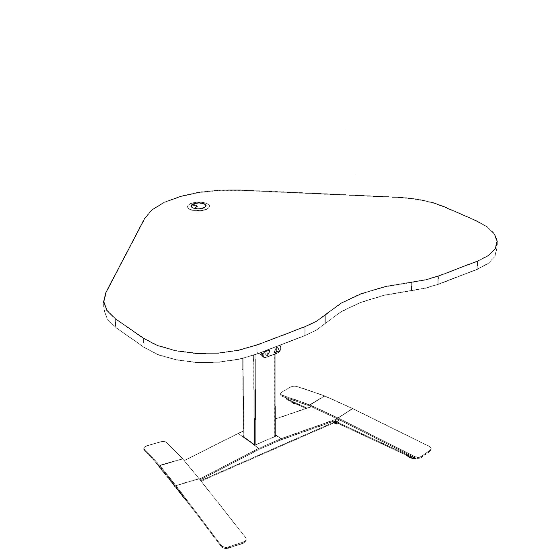 ConSet Electric Height Adjustable Desk, 46-1/8" x 35-1/4" White Frame with top