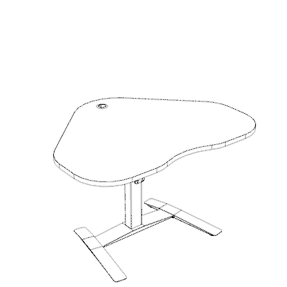 ConSet Electric Height Adjustable Desk, 46-1/8" x 35-1/4" White Frame with top
