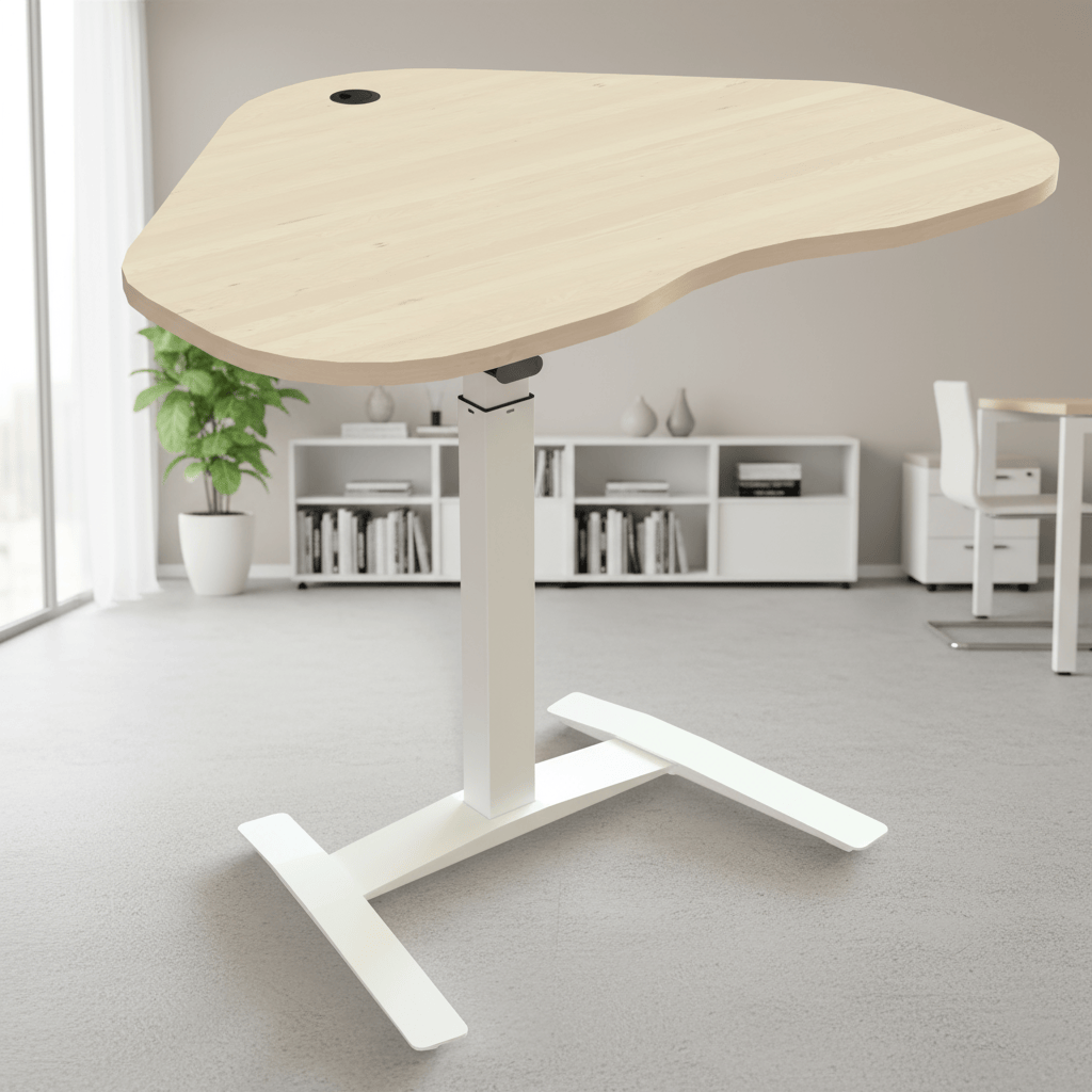 ConSet Electric Height Adjustable Desk, 46-1/8" x 35-1/4" White Frame with top