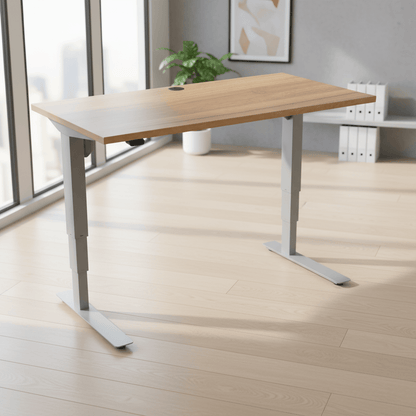 ConSet Silver / Walnut Electric Height Adjustable Desk, 47-1/4" x 31-1/2"