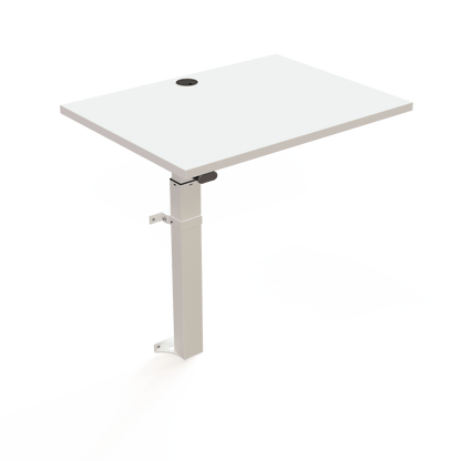ConSet White Electric Height Adjustable Desk, 31-1/2" x 23-5/8", Wall Mount Frame