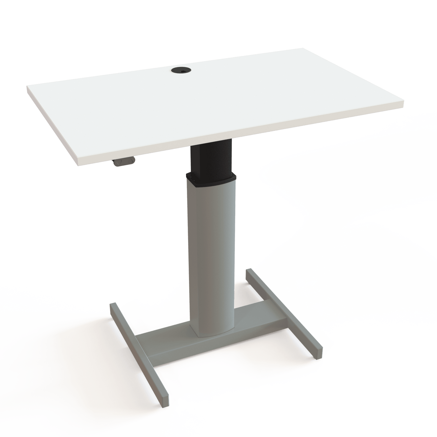 Electric Adjustable Desk, 39 3/8" x 23 5/8", Silver H base with White Top - Smart Style Office Furniture-ConSet-
