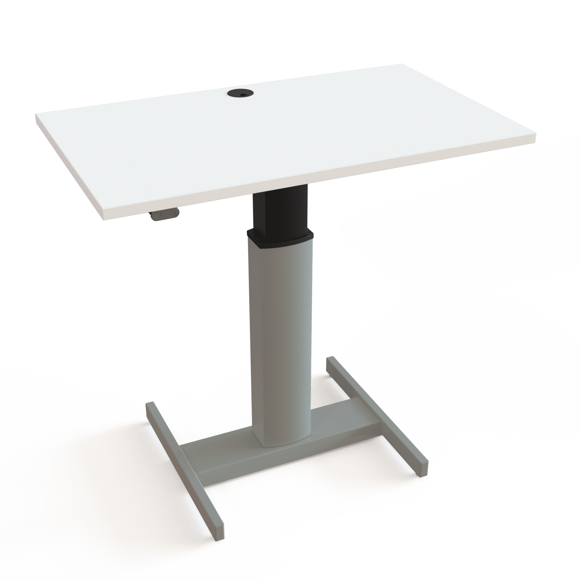 Electric Adjustable Desk, 39 3/8" x 23 5/8", Silver H base with White Top - Smart Style Office Furniture-ConSet-