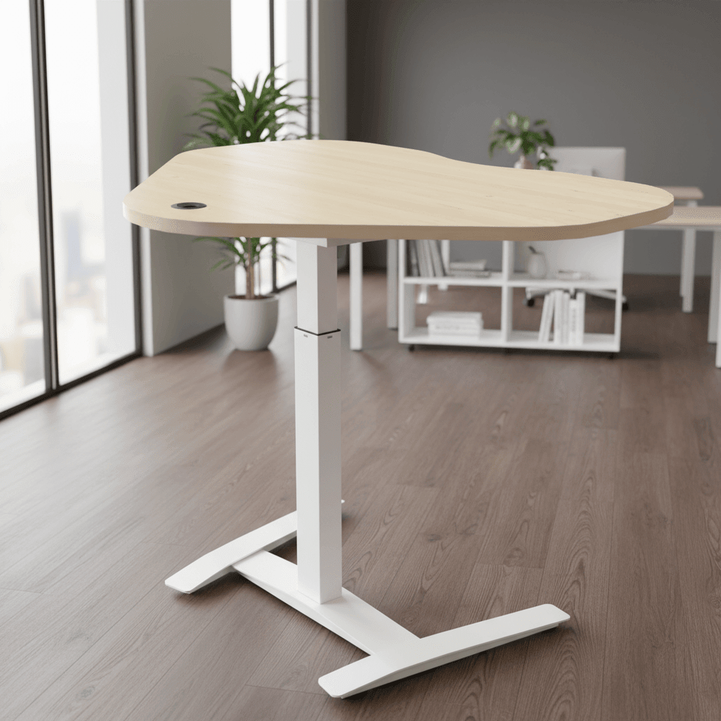 Electric Height Adjustable Desk, 46-1/8" x 35-1/4" White Frame with top - Smart Style Office Furniture-ConSet-