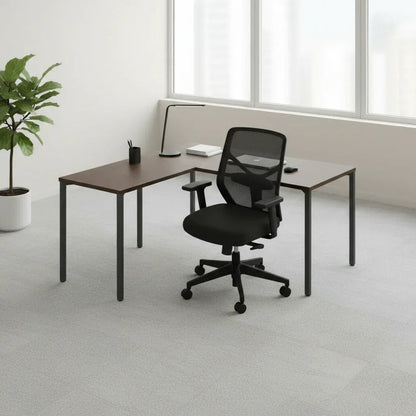 ESSY L - Shape workspace, 30x60 desk w/ 24x42 return - Smart Style Office Furniture - Beniia - 