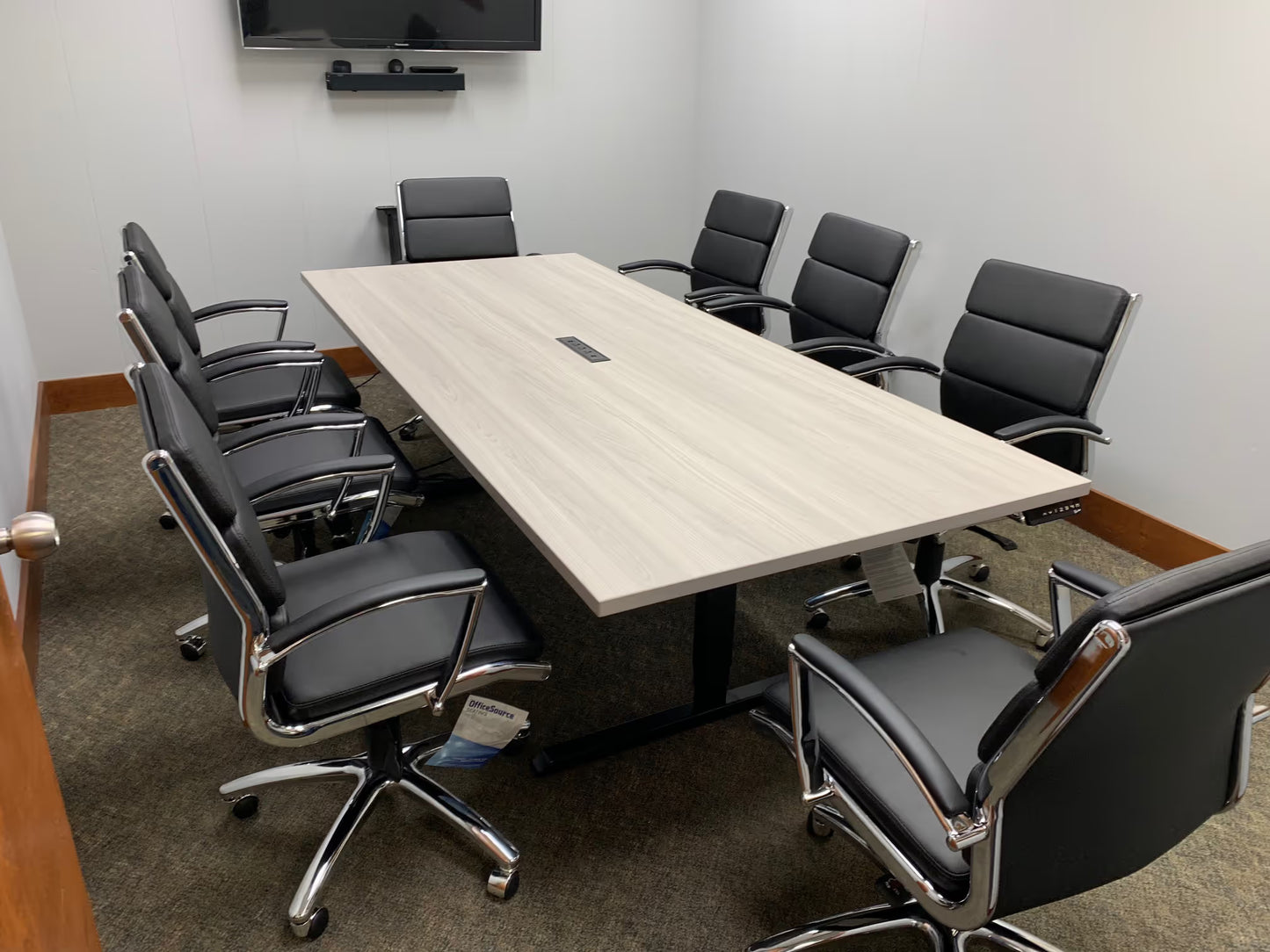 Custom gen2 conference table with integrated power hub for office connectivity