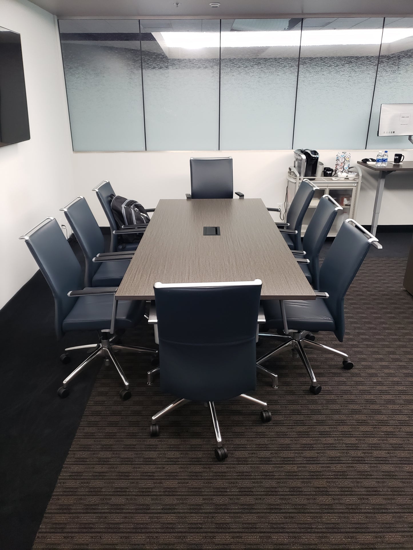 gen2 custom rectangular conference table with power module for meeting room