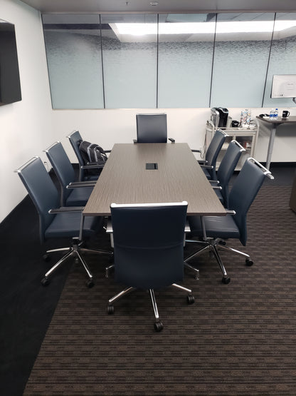 gen2 custom rectangular conference table with power module for meeting room