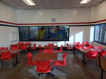 gen2 custom square table with tubular X-base and T-base options for office use