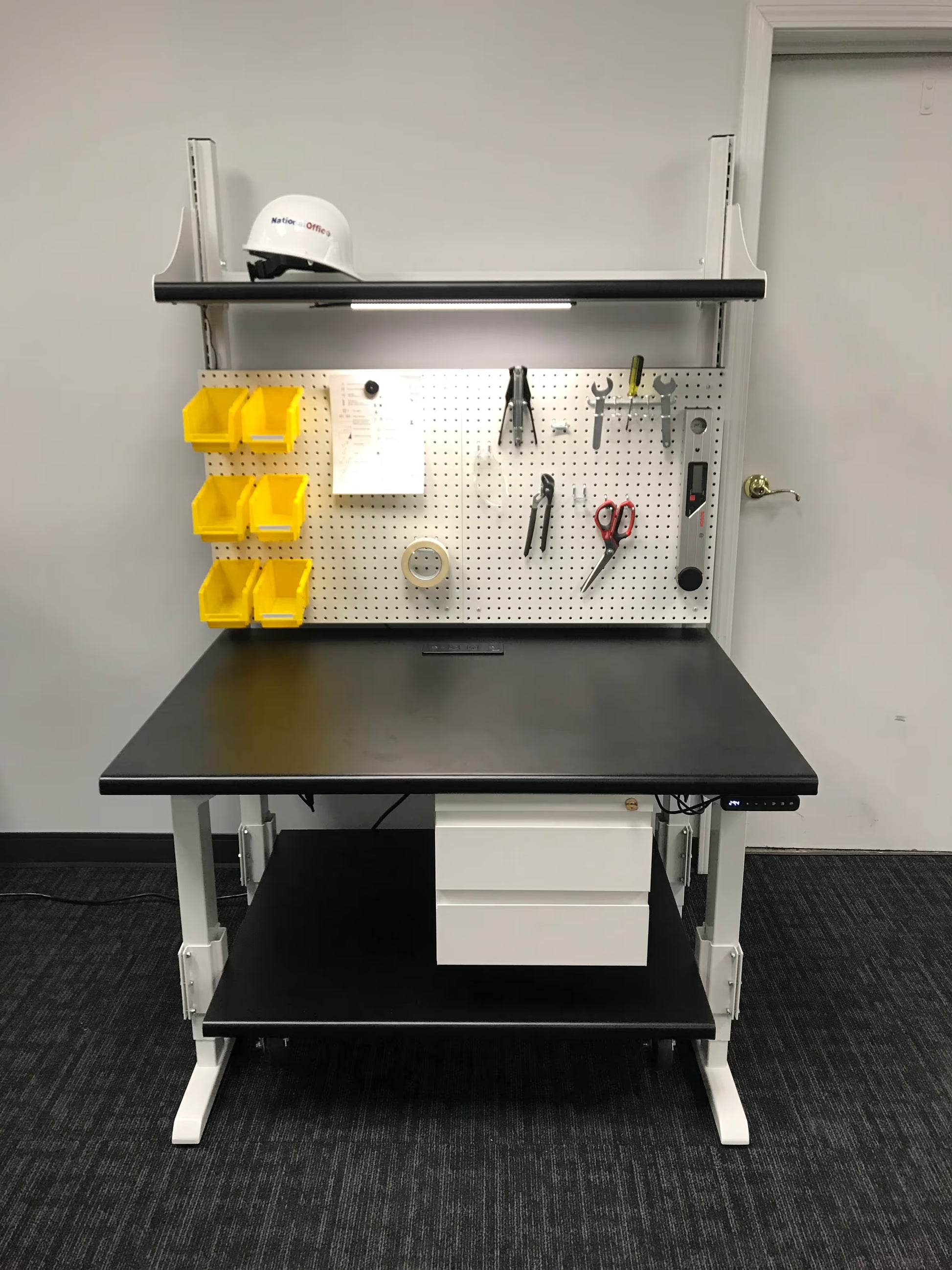 gen2 height adjustable table in modern open plan office environment